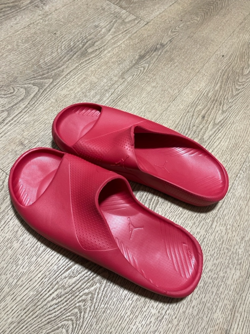 Jordan Mens Red Slide Sandals with Open Toe